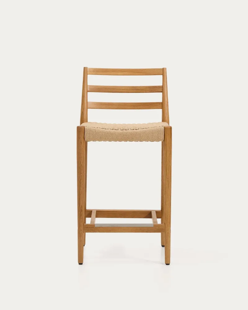 Analisi Finitura legno rovere solido sgabello tono naturale e corda del sedile 65 cm