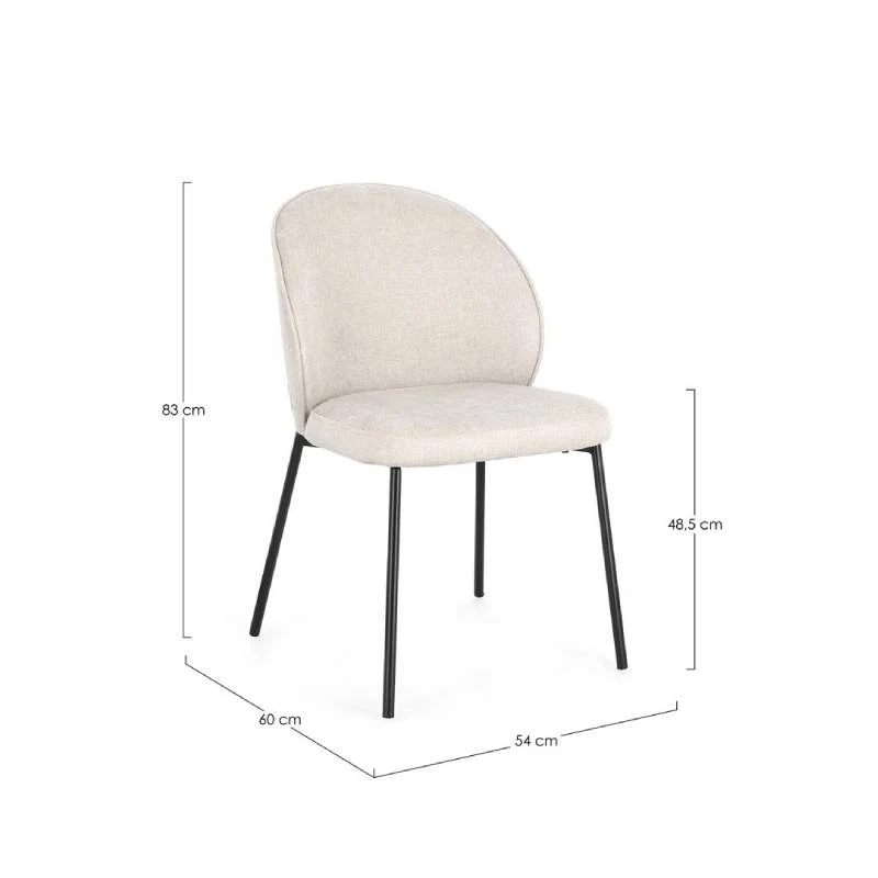 Andrea Bizzotto Sedia da intern Wendy Nero-Beige