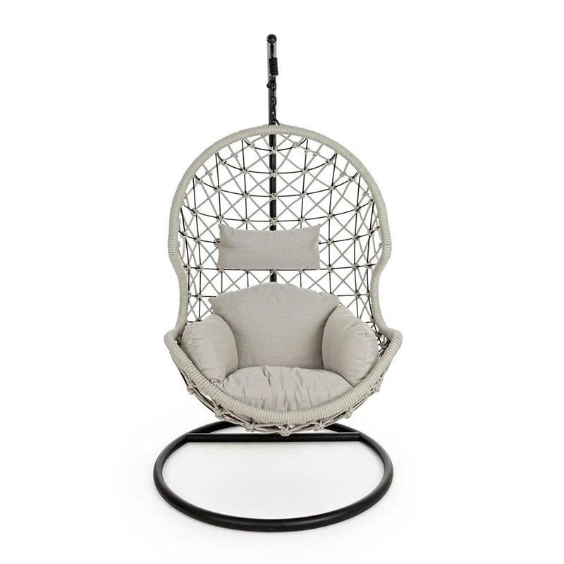 Andrea Bizzotto Sedia Poltrona Sospesa Dondolo Luxury Kelly H 1.86 Mt Antracite
