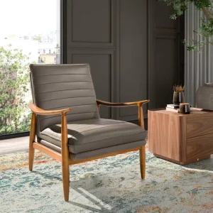 Poltrona pelle grigio scuro ANGEL CERDA