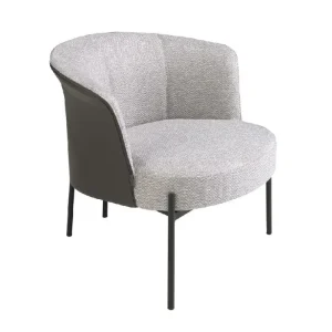 POLTRONA TESSUTO GRIGIO E SIMILPELLE GRIGIO SCURO ANGEL CERDA