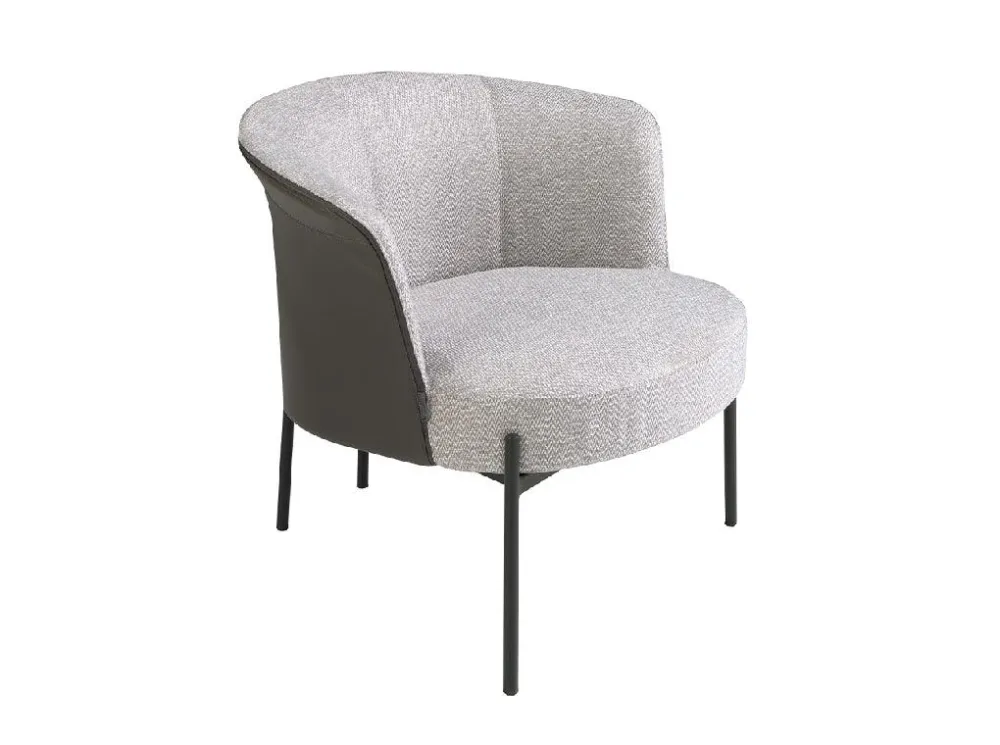 POLTRONA TESSUTO GRIGIO E SIMILPELLE GRIGIO SCURO ANGEL CERDA