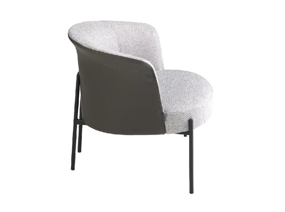 POLTRONA TESSUTO GRIGIO E SIMILPELLE GRIGIO SCURO ANGEL CERDA