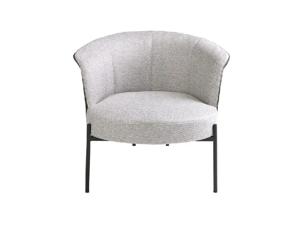 POLTRONA TESSUTO GRIGIO E SIMILPELLE GRIGIO SCURO ANGEL CERDA