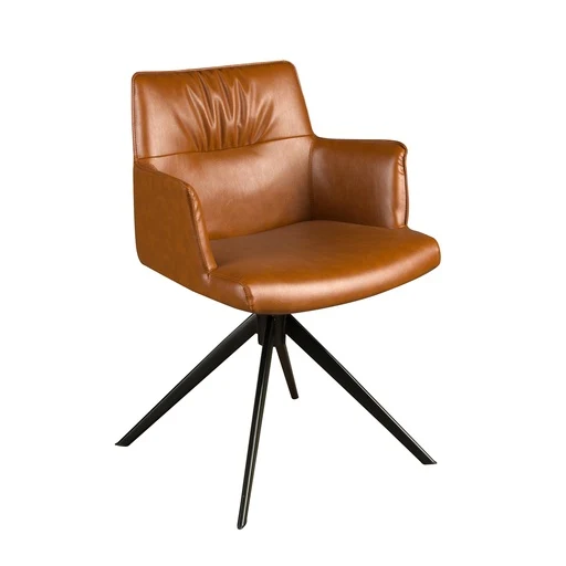 Sedia girevole similpelle marrone cognac ANGEL CERDA