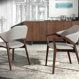 SEDIA RIVESTITA SIMILPELLE CON STRUTTURA LEGNO COLOR NOCE MINIMO 4 PEZZI ANGEL CERDA