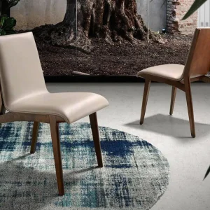 SEDIA RIVESTITA SIMILPELLE CON STRUTTURA LEGNO COLOR NOCE ANGEL CERDA