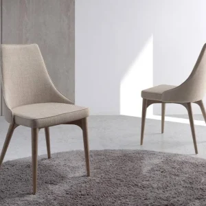 SEDIA RIVESTITA TESSUTO CON GAMBE LEGNO COLOR NOCE ANGEL CERDA