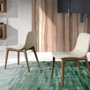 SEDIA RIVESTITA TESSUTO CON STRUTTURA COLOR NOCE ANGEL CERDA