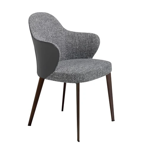 Sedia tessuto ed ecopelle grigio scuro ANGEL CERDA
