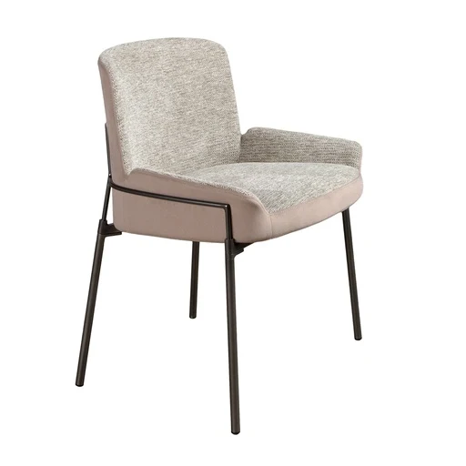 Sedia tessuto grigio e velluto marrone ANGEL CERDA