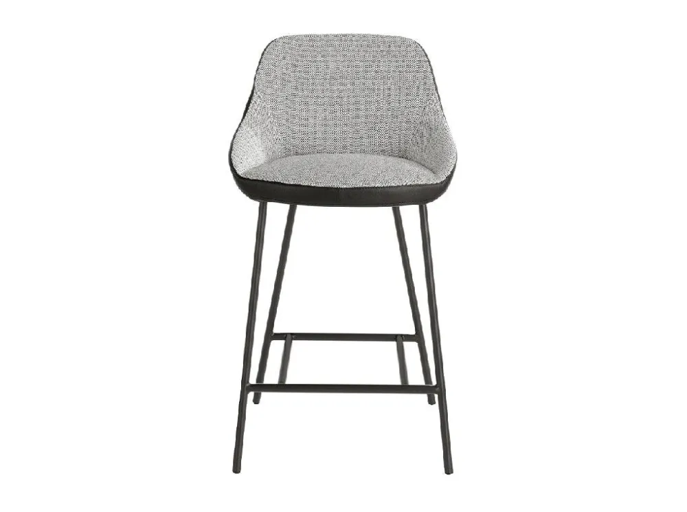 SGABELLO RIVESTITO TESSUTO ED ECOPELLE CON GAMBE ACCIAIO NERO ANGEL CERDA