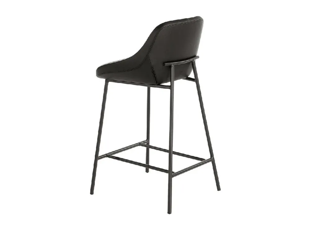 SGABELLO RIVESTITO TESSUTO ED ECOPELLE CON GAMBE ACCIAIO NERO ANGEL CERDA