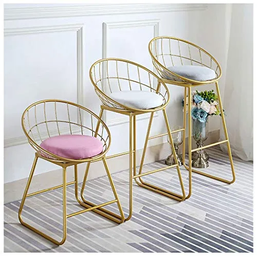 Moderno Sgabello Da Bar sedie di Alta Sedia Semplice Ferro Battuto Sedia di un Bar Oro Sgabello Altezza seduta 45cm Modern...