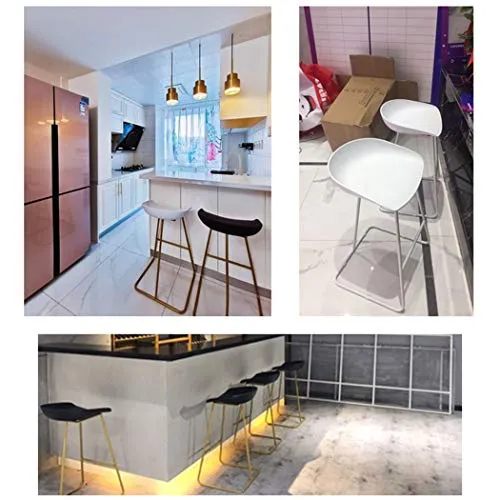 Set di 2Sgabelli da Bar Moderni Sedia Alta Cucina con Schienale di Ecopelle Gambe di Ferro Sgabelli Contemporanea Ferro Sc...