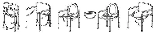 Sedia comoda pieghevole per WC o doccia, altezza regolabile 44-55cm AnteaMED