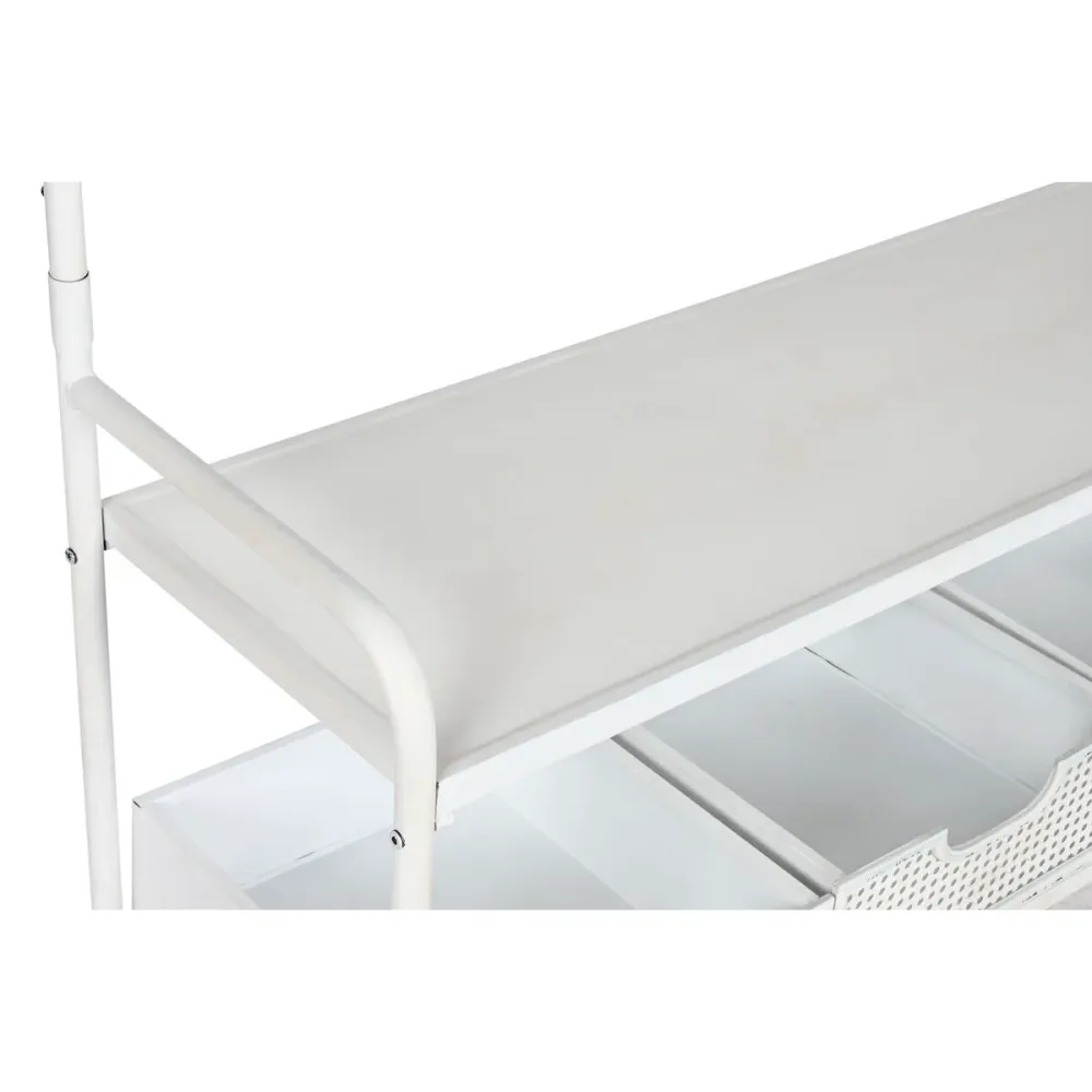 Appendiabiti con ripiano Home ESPRIT Bianco Metallo Loft 110 x 36 x 186 cm