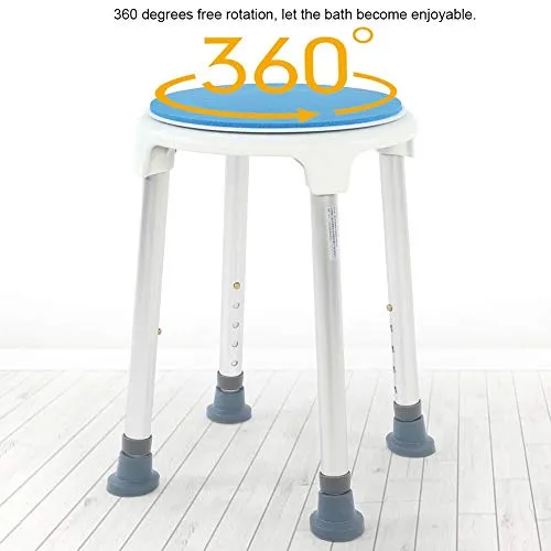 Asixx Sedia da Bagno con Doccia, Altezza Regolabile 360 Gradi Sedia da Bagno e Doccia, Sgabello da Bagno Antiscivolo Girev...