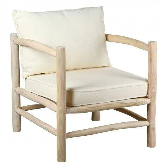 Poltrona di design teak Arthur con cuscini-MFA3280C Aubry Gaspard