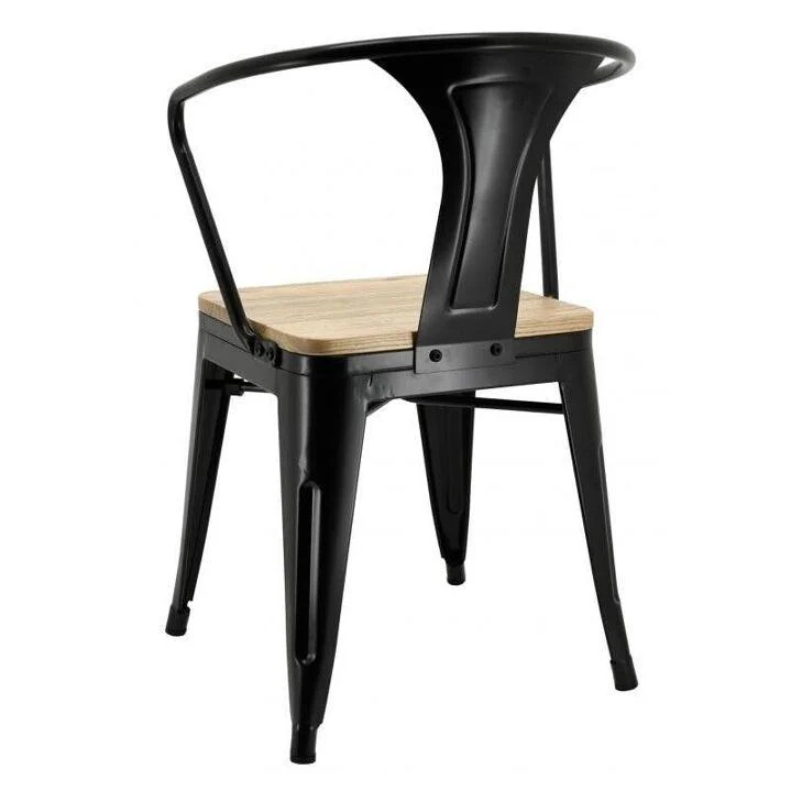 Sedia industriale metallo e legno di olmo oliato-MCH1760 diversi modelli e colori Aubry Gaspard