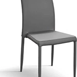 AURORA - sedia moderna ecopelle cm 43 x 53 x 92 h Grigio Milani Home