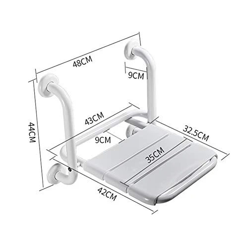 BAIHAO Bagno Sedile Parete Pieghevole Sedia da Doccia ABS Antiscivolo Sgabello da Bagno Corridoio d'ingresso per Cambiare...