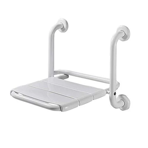 BAIHAO Sedile Doccia Parete con corrimano, Sgabello da Bagno Pieghevole Acciaio Inossidabile, Sedile di Sicurezza Adatto p...