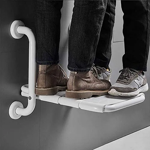 BAIHAO Sedile Doccia Parete con corrimano, Sgabello da Bagno Pieghevole Acciaio Inossidabile, Sedile di Sicurezza Adatto p...