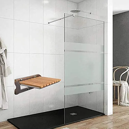 BAIHAO Sedile per Doccia Muro Sedile Pieghevole per Doccia Legno per Anziani WC Sgabello da Bagno Panca da Bagno per Anzia...