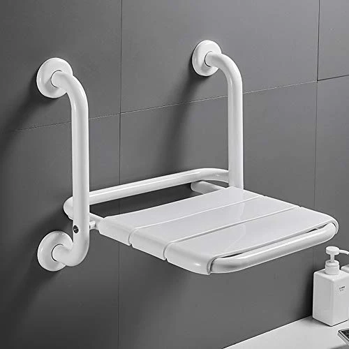 BAIHAO Sgabello da Bagno Pieghevole Sedile WC Parete Doccia per Uso Domestico Panca da Bagno Scarpe Poggiapiedi Sicurezza...