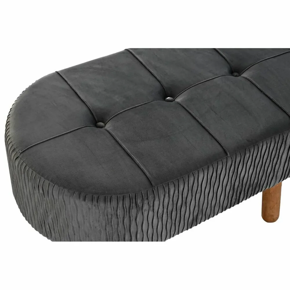 Banqueta DKD Home Decor Cinzento Natural Cinzento escuro Madeira 80 x 46 x 38 cm