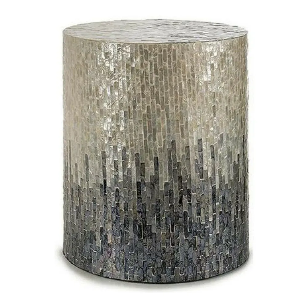 Banqueta Gift Decor BIG-S3603675 Cinzento Madrepérola Aglomerado 40 x 45,5 x 40 cm