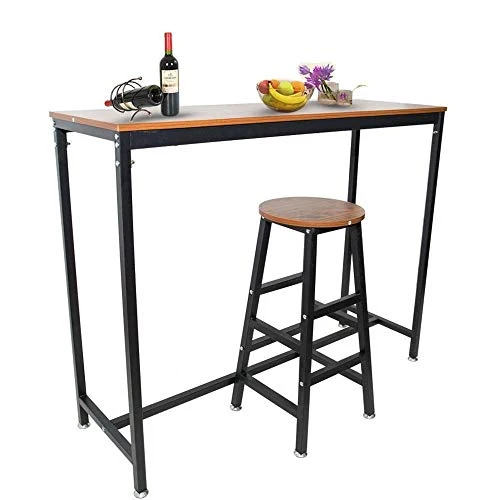 Bar Stool Sgabello Legno del Retro Metallo AntiGraffio Resistente Adatto Sala da Pranzo Cucina Soggiorno Ufficio Etc. 1 Pe...