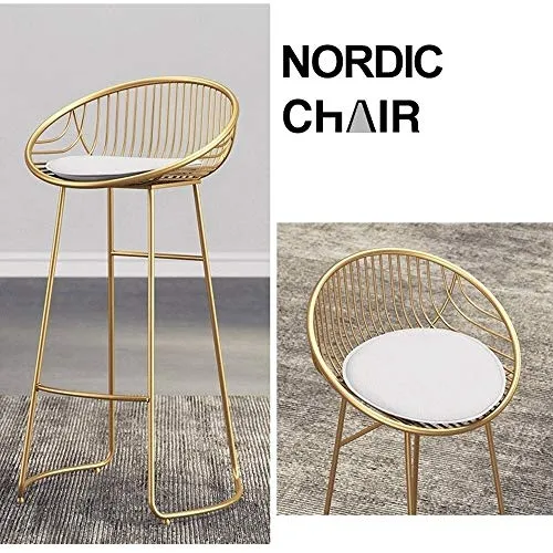 Sgabelli da Bar sgabelli Alti Indietro sedie Tavoli e Sedie Retro Ferro battuto Oro Semplice Moderna Antiscivolo Home Kitc...