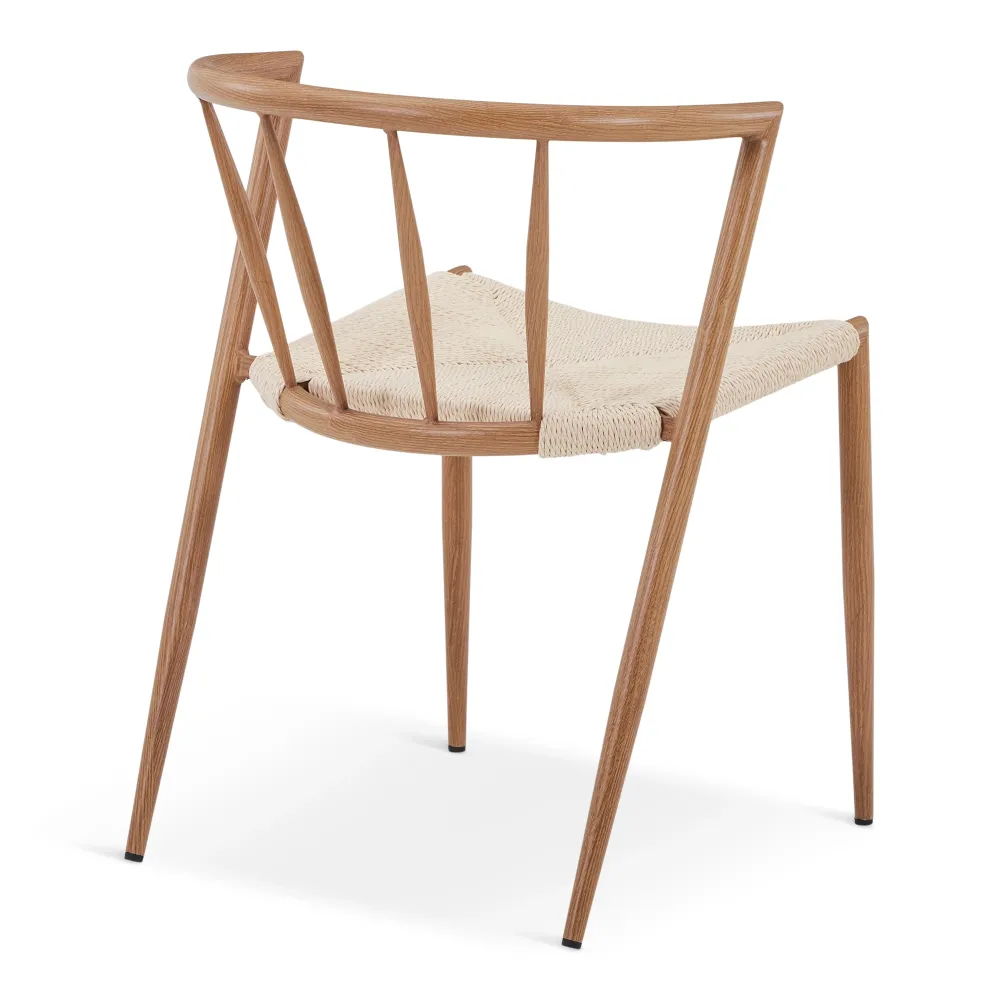 Bella sedia da pranzo - Effetto rovere con seduta vimini