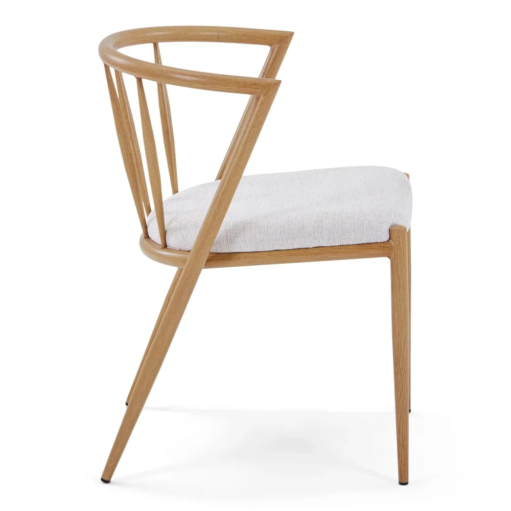 Bella Sedia da pranzo - Look rovere con seduta imbottita beige