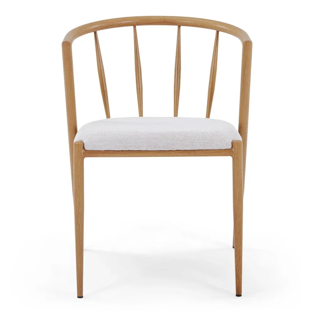 Bella Sedia da pranzo - Look rovere con seduta imbottita beige