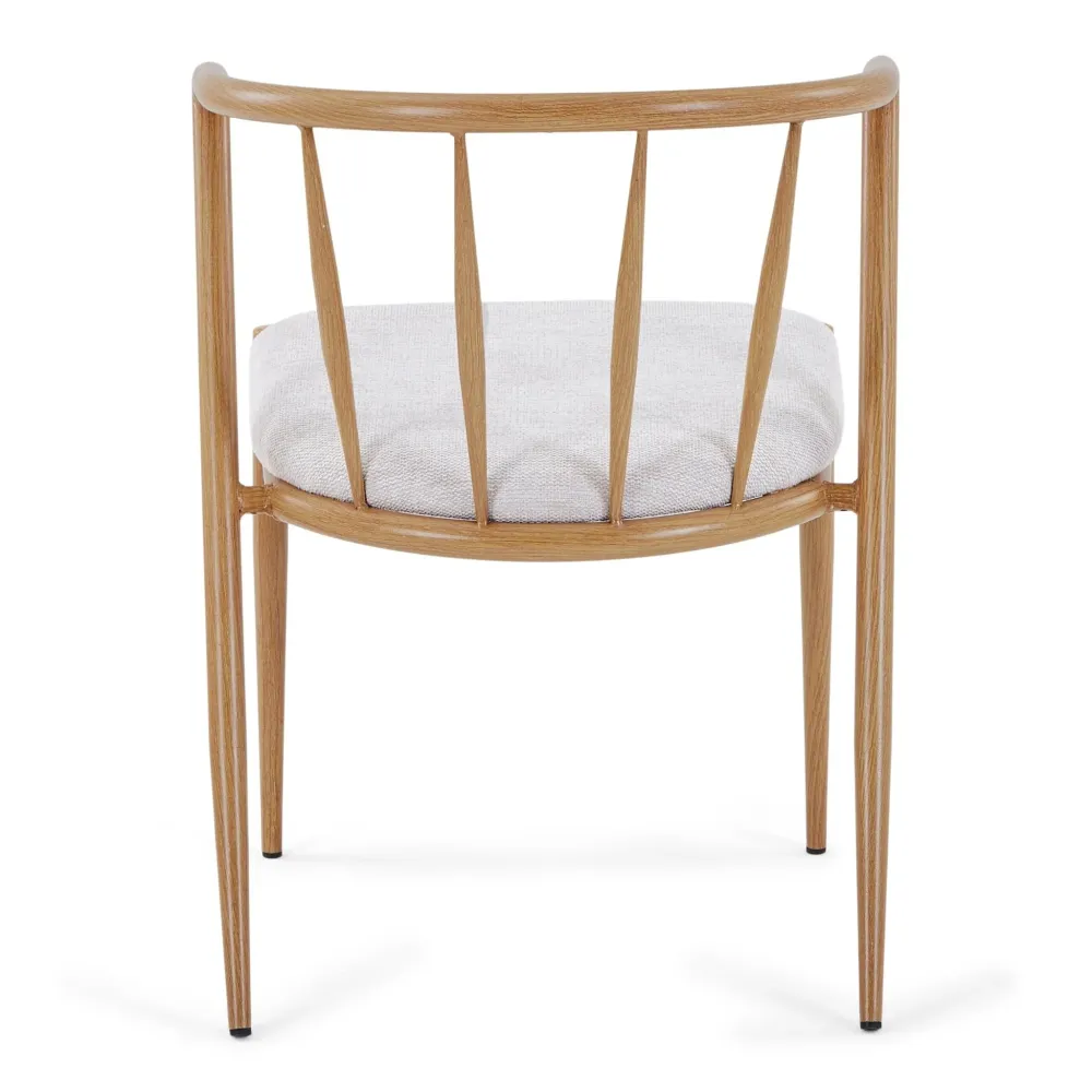 Bella Sedia da pranzo - Look rovere con seduta imbottita beige