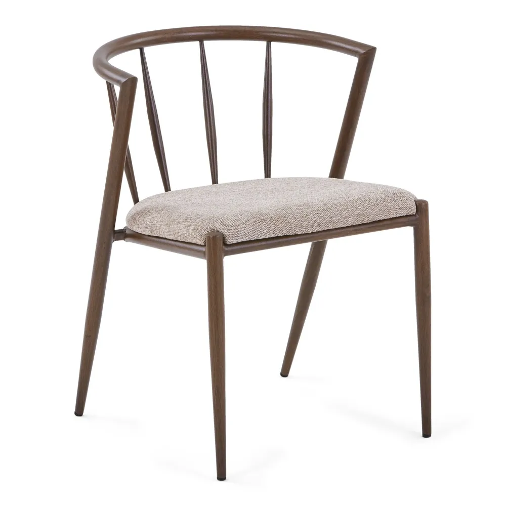 Bella Sedia da pranzo - Look rovere fumé con seduta imbottita sabbia