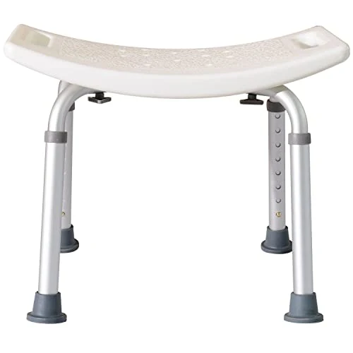 Sgabello per Doccia Bagno antiscivolo bianco altezza regolabile benzoni