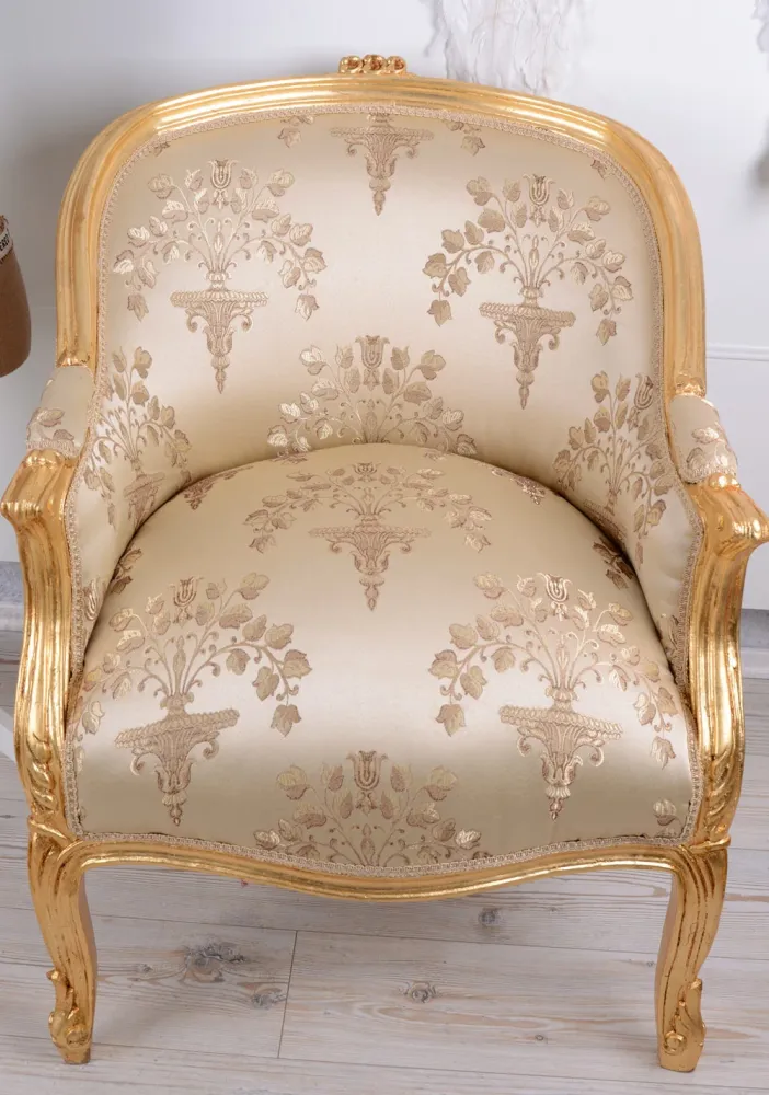 BERGERE EN CONFESSIONAL POLTRONA BAROCCA ORO CHIARO