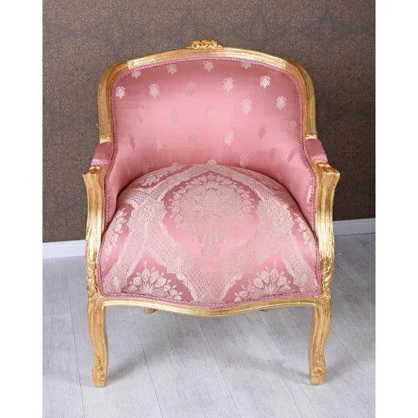 BERGERE EN CONFESSIONAL POLTRONA BAROCCA ORO ROSA