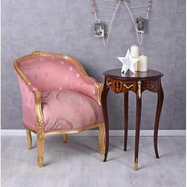 BERGERE EN CONFESSIONAL POLTRONA BAROCCA ORO ROSA