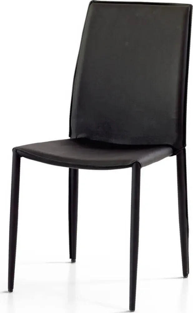 BEVERLEY - sedia moderna ecopelle Nero Milani Home