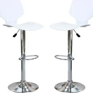 BIFF - set di 2 sgabelli alti metallo Bianco Milani Home