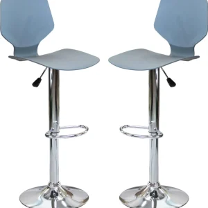 BIFF - set di 2 sgabelli alti metallo Grigio Milani Home