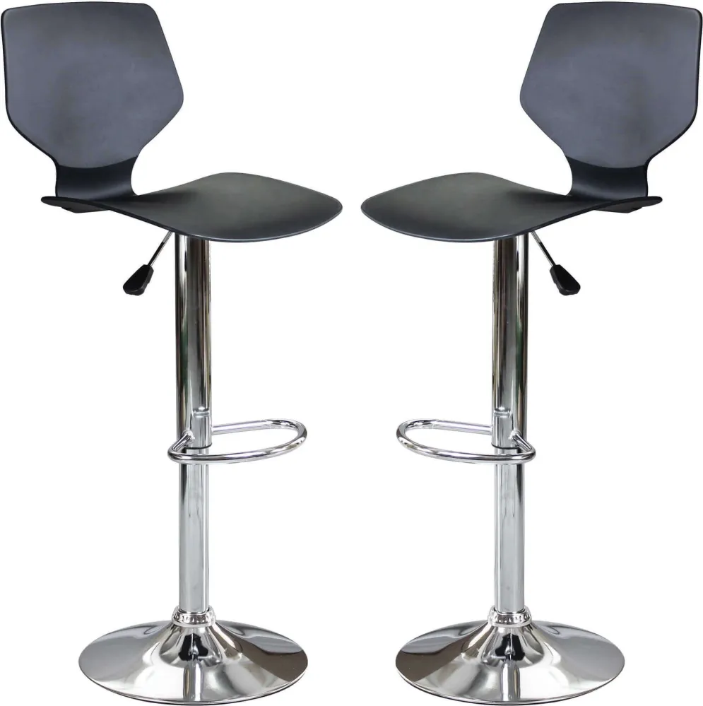 BIFF - set di 2 sgabelli alti metallo Nero Milani Home