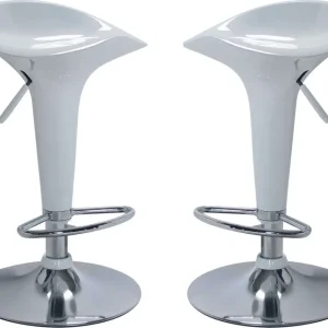 BLANCO - set di 2 sgabelli alti metallo Bianco Milani Home