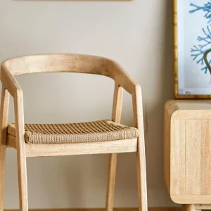 Sedia da pranzo Serrone, colore naturale, legno di caucciù BLOOMINVILLE