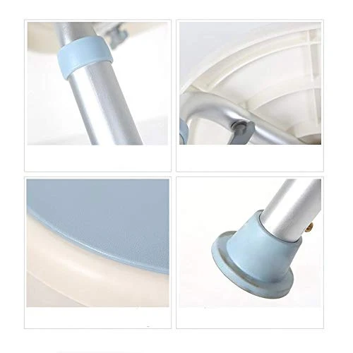 Sgabello da Doccia Bagno Regolabile Sgabello Rotondo Sedia da Doccia Durevole Strumento Alluminio Gamba Libera Antiscivolo...